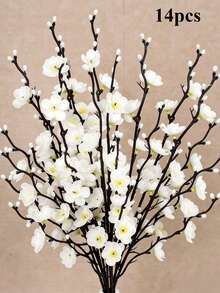 14/12/6 Artificial White Plum Blossoms, Realistic Simulated Flowers, Suitable For Wedding Decoration, Room Decoration, Home Decoration, Bedroom Decoration, Office Decoration, Hotel Decoration, Outdoor Garden Decoration, Party Decoration, Living Room Decoration, Mother's Day, Mother's Day Decoration, Mother's Gifts, Spring And Summer Decoration, Table Flowers, Wedding Table Flowers, Wedding Flowers - Multicolor - View 8