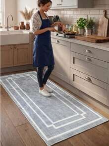 Modern Non-Slip Kitchen Runner Rug, Washable Minimalist Floor Mat for Home Decor, Bedroom, Livingroom Rug, Made in Turkiye 80x200 cm, 80x300 cm,100x200 cm, 120x180 cm - 淺灰色 - 查看 3