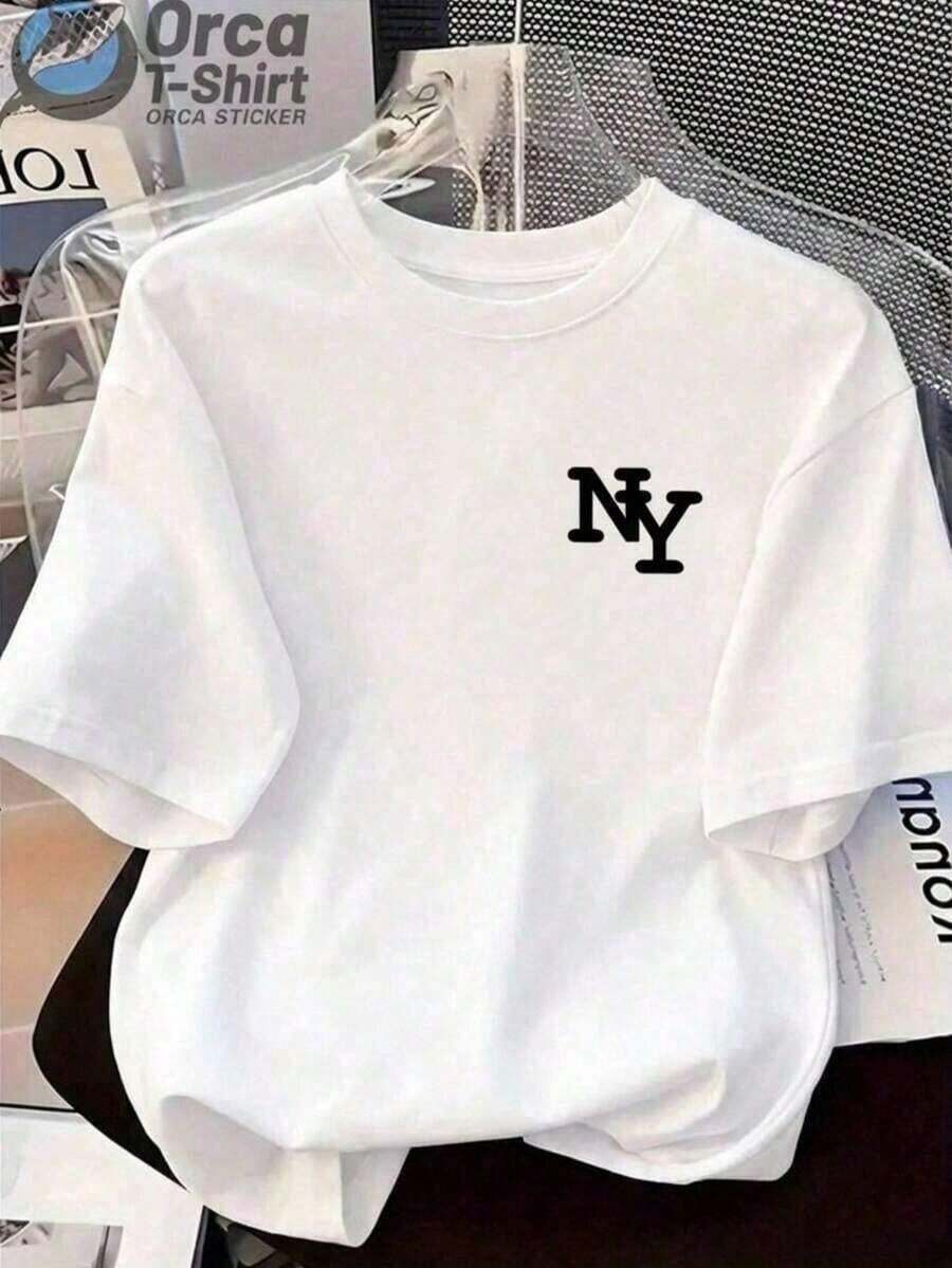 Short-Sleeved T-Shirt Made From 100% Pure Cotton. Perfect For Outdoor Activities, Casual Everyday Wear, And Fitness, It Makes An Ideal 's Day Gift. Stylish, Breathable, And Lightweight, With A Urban Graphic Design. - 白色 - 查看 1