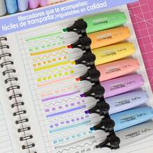 Set De Marcatextos Indra Aqualight Punta Cincel 24 Pzs - Multicolor - Ver 7