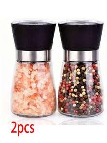 2件/1件裝玻璃香料研磨器 手動胡椒研磨器 家用廚房研磨器 家用海鹽研磨器 適用於燒烤、野餐與戶外露營 廚房小工具 廚房必需品 情人節禮物 廚房配件 - 彩色 - 查看 14