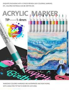 12/24/36/48/60/80/120 Colors Fashion Liquid Acrylic Marker Pens, With Personalized Soft Brush Tip, Suitable For Calligraphy, Painting And Coloring, Essential Watercolor Markers - School Supplies Markers, Great Gift For Boys/Girls Students, Back To School & Teacher Rewards - Acrylic Markers - View 7