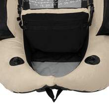 gladney Khaki Portable Inflatable Fishing Dinghy Boat Adjustable Backrest 130kg Load Hand Pump Oars Fins Patch Kit Dual Air Chambers U-Shaped Hull Carry Strap - Màu Khaki - Xem 9