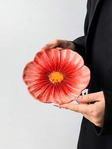 1PC/2PCS/4PCS Colorful Asymmetrical Ruffled Edge Ceramic Plates, Ins Style Creative Asymmetrical Ruffled Edge Ceramic Plates, 6 Inch Small Plates/Dessert Plates/Bone Plates, Commercial Dessert, Fruit, Afternoon Tea Plates, Gathering, Party, Home Use Plates - Multicolor - View 8