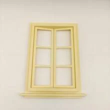 12 piezas Decoración de ventana para casa de muñecas, accesorios de casa de muñecas abribles, miniaturas a escala micro, props, puertas, ventanas, escaleras, decoración de mini hogar - Multicolor - Ver 18