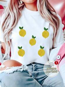 Women's T-Shirt With Lemon Print - 白色 - 查看 1