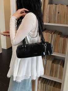 Korean Style Casual Retro Underarm Bag For Women, New Fashion Chic Handbag, Shoulder Bag For Work & Commute - Black - View 5