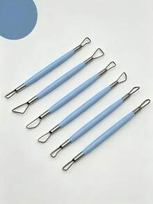 Bộ dụng cụ tạo hình ruy băng gốm sứ 6 món, cán nhựa hai đầu, lý tưởng làm quà tặng cho người mới bắt đầu làm gốm, nhà điêu khắc, người đam mê thủ công DIY và giáo viên & sinh viên mỹ thuật. - Bộ dụng cụ ruy băng gốm sứ 6 món - Xem 10