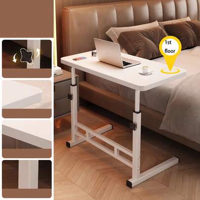 Bàn phụ di động điều chỉnh độ cao có bánh xe, bàn laptop có bánh xe cho giường, ghế sofa, bàn đứng di động có kệ đựng đồ, hoàn hảo cho văn phòng tại nhà, không gian nhỏ, trang trí tiệc Halloween, quà tặng Lễ Tạ ơn, quà Giáng sinh và quà sinh nhật bất ngờ.