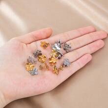 10颗时尚优雅不锈钢花朵形耳钉,金色复古压纹质感,适合DIY耳环制作 - DIY耳釘 - 查看 8