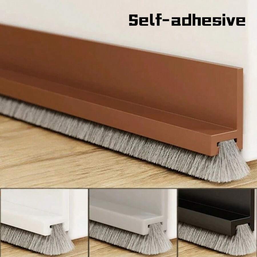 1pc 1m X 3cm Self-Adhesive Windproof Dustproof Door Bottom Seal Strip, Integrated Heat Insulation & Soundproof - B - View 1