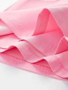 Falda pantalón negra de unicolor minimalista para uso casual, oficina y viajes, con hebilla y cinturón, para verano - Rosa - Ver 5
