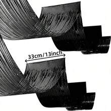 1pc 450cm Black Plastic Bead Curtain, Gold Petal Tassel Decor For Party Background, Birthday Party Supplies, Petal Tassel Backdrop, Wedding Wreath Decor, Gold Party Supplies, Party Decoration, Graduation Ceremony Decor, Indoor Decoration, Wedding Dress Background, Hawaiian Style Decor, Graduation Ceremony Decoration - Black - View 10