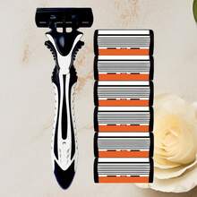 6-Layer Hypoallergenic Stainless Steel Manual Razor With Washable Design - White Handle & Yellow Blades, Ideal For Beard & Mustache Trimming, Durable And Comfortable Grip - Safety Razor - View 14