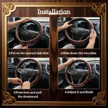 Car Steering Wheel Cover, Lace Pattern With Napa Leather Patchwork, Rubber Inner Ring, 15 Inch Universal, Breathable And Non-Slip, Suitable For Cars And SUVs, Girly Style Car Accessories, Car Interior Decor - F104 - View 8