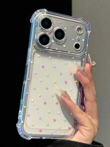 Funda de teléfono transparente con diseño de corazón de dopamina de colores lindos, cojín de aire anti-caída, protección elevada de la lente, diseño de malla anti-polvo, compatible con iPhone 17 Pro Max/17 Pro/17/16/16 Plus/16 Pro Max/15/15 Pro/15 Pro Max/14/14 Plus/15 Plus/13/13 Pro/13 Pro Max/12/12 Pro Max/Air/11 Soft Case/11 Pro Max y S25/S52 PLUS/S25 ULTRA/S24 ULTRA/S24 PLUS/24/S23/S26/S26 ULTRA/S26 PRO MAX - Estilo 1 (1 pieza) - Ver 1