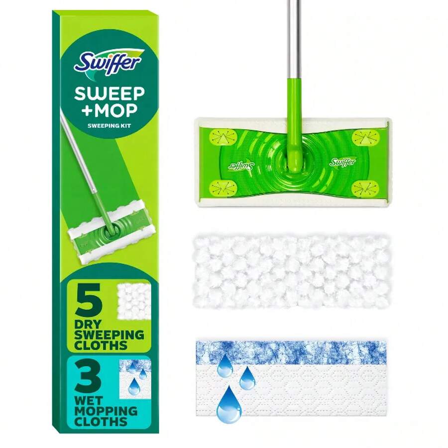 Sweep & Mop Starter Kit - 9ct: Multi-Surface Cleaning Tools, Plastic Material - 1 - View 1