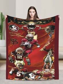 Florida State Merch Seminoles Throw Blanket Warm Blankets Breathable Air Conditioner Blanket For Car Classic Outdoor Blankets For Picnic For All Season - màu đen - Xem 1