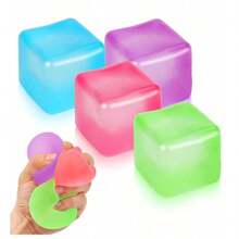 1pc Pressure Cube, Squeeze Toy Stress Relief Ball Decompression Cube Modeling Dough Ball - Multicolor - View 1