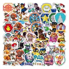 Paw Patrol 1套/100張可愛主題貼紙，卡通狗狗巡邏隊自黏貼紙，適用於水瓶、桌面、筆記本電腦、筆記本、行李箱、日記本、剪貼簿、桌面裝飾、DIY專案，無殘膠貼紙，派對用品 - 彩色 - 查看 2