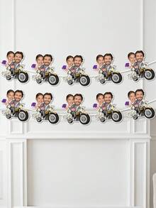 7/14/21pc Banner cưới cặp đôi mô tô in ảnh tùy chỉnh, vòng hoa trang trí ảnh cô dâu chú rể cá nhân hóa, cờ kéo banner tiệc cưới chủ đề mô tô tùy chỉnh, trang trí đám cưới, lý tưởng cho các cặp đôi yêu thích mô tô, trang trí phông nền tiệc cưới. - Nhiều màu - Xem 4
