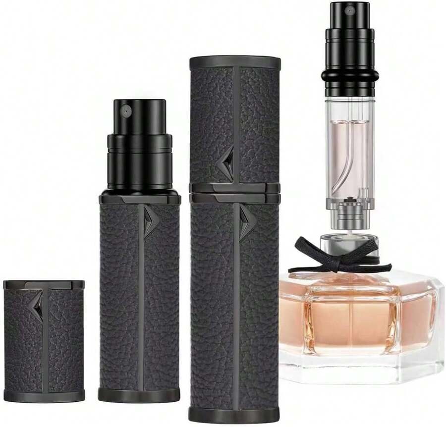 Muilsae AB10GR Leatherette Refillable Perfume Atomiser 5ml, Bottom Fill Perfume Bottle, Portable And Leak-Proof Suitable For Women And Men (Deep Grey) - 顏色F - 查看 1