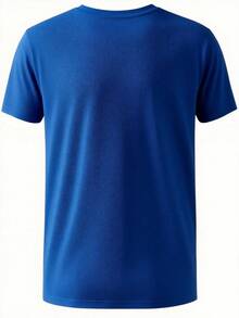 Esta camiseta de moda para adultos presenta un cuello redondo y una impresión motivacional con el eslogan 'GYM THERAPY' en la parte delantera.El diseño está inspirado en la cultura del fitness y la estética minimalista. - azul real - Ver 2