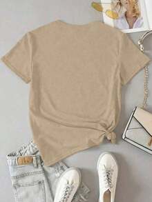Camisas de Maternidad a Cuadros, Camisas de Maternidad Vintage, Camisetas de Maternidad Vintage, Camisetas de Maternidad, Camisetas de Maternidad Cómodas y Coloridas, Camisas Retro a Cuadros - Albaricoque - Ver 2