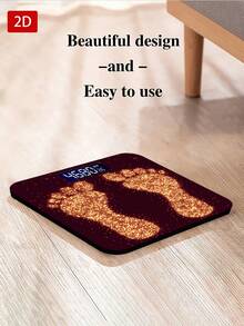 1 pieza Báscula electrónica con pantalla LED, báscula de baño con huella plana 2D, plataforma de pesaje decorativa - Adecuada para uso a largo plazo, satisface las necesidades de pesaje en el hogar, regalo de Navidad, Año Nuevo y Día de San Valentín, utiliza pilas AAA (pilas no incluidas) - Multicolor - Ver 7