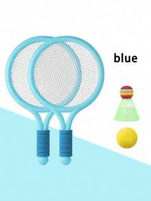 1 Set Kids Badminton & Tennis Racket, Lightweight Anti-Slip EVA Handle, High Elastic Net Soft Edge Design, With Ball & Shuttlecock, Boys Girls Indoor Outdoor Backyard Beach, Multi-Color Interactive Toy Birthday Gift - Multicolor - View 12