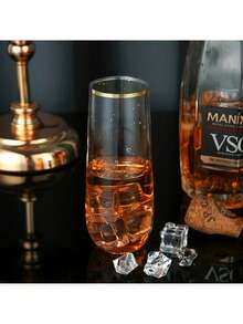 Bộ 5/1 ly sâm panh không quai, viền vàng, ly cocktail trong suốt, chống vỡ, lý tưởng cho các buổi tụ họp, đám cưới, sinh nhật, dã ngoại mùa xuân, tiệc mùa hè. - Nhiều màu - Xem 9