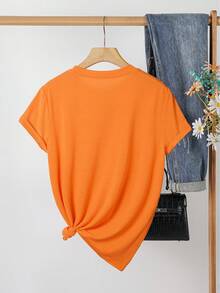 Women's Tops, Mother's Day Outfit, Vintage Cassette Tape, 1980s T-Shirt, Casual Round-Neck Short-Sleeve Top, Spring/Summer Women's Clothing, Breathable Cotton Tee, Free Shipping, All-Match - 橘紅色 - 查看 3