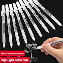 白色/金色/银色荧光笔套装，0.8毫米细头毛笔，适用于黑色纸张绘画、设计、插画、美术用品 - 套裝 - 查看 8