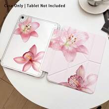 Ốp bảo vệ máy tính bảng bằng acrylic trong suốt họa tiết hoa ly, chân đế gập, tương thích với Samsung A9/A9+/S9/S9FE/A11/A11+/S11/S10 FE/S10 FE+/S10 Lite, Apple Air 5/6, Honor, Matepad và các dòng máy phổ biến khác. Góc được gia cố bằng silicon, chức năng tự động bật/tắt màn hình, khe cắm bút tích hợp, chân đế gập đa góc - Bảo vệ hoàn hảo hàng ngày, món quà lý tưởng. - Kiểu 1 - Xem 2