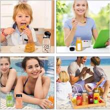 1 chai/10 chai nước ép trong suốt, chai nước rỗng 113ml có nắp đen, chai nước tái sử dụng, hộp đựng đồ uống trong suốt thích hợp cho nước ép, sinh tố, đồ uống. - Mũ lưỡi trai màu trắng - Xem 6