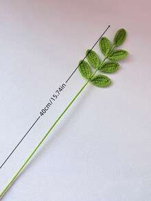 1/5/15/30pcs Hand Crochet Leaf Ornaments, Handmade Knitted Faux Eucalyptus Leaves, Artificial Fabric Foliage For Bouquet Decor, Ideal For Spring Summer Home Decor, Valentine's Day, Birthday & Graduation Gifts, DIY Floral Branch Craft Supplies - Weaving Leaves - View 5
