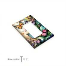 1pc Colorful Butterfly & Floral Printed Decorative Switch Panel Cover, Suitable For Bedroom, Bathroom, Living Room Home Wall Decor - A - View 8