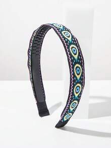1pc European And American Fashion Personalized Devil Eye Hair Hoop With Teeth, Korean Hair Accessory, Exquisite Decoration Suitable For Women To Wear To Parties And Daily,Travel,Birthday - FG957 Yellow and Blue - View 4