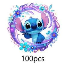 Bộ sưu tập sticker Disney Stitch, 1/12/24/36/48/100/150 miếng, sticker tròn dễ thương chủ đề Lilo & Stitch, decal vinyl chống thấm nước dành cho trẻ em và thanh thiếu niên, sticker Stitch họa tiết hoa pastel đẹp mắt dùng để trang trí bình nước, laptop, ốp điện thoại, sổ lưu niệm, quà tặng tiệc tùng, quà cho người hâm mộ Stitch. - tròn - Xem 26