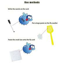 hoojojo 1 Set Of DIY Erasable Cards Set, Reusable Writing Cards With 4 Fly Swatter Game Props, 6 Colors Interactive Reaction Matching Game, Cognitive Learning Supplies, Creative Stationery Learning Props For Family Party Activity Back To School - Multicolor - View 9