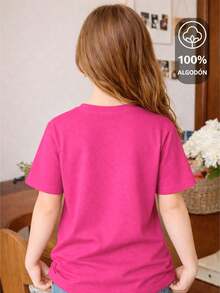 Girls' T-Shirt Made Of 100% High-Quality Cotton, This T-Shirt Guarantees Exceptional Softness To The Touch, Round Neck With "Minnie Mouse: Sketch Style" Print, Short Sleeves. DISNEY KIDS OFFICIAL MERCHANDISE COLLECTION - 玫紅色 - 查看 2