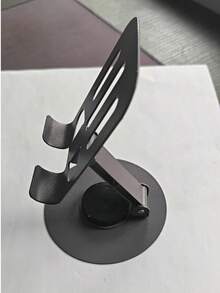 1 pieza Soporte de metal para teléfono giratorio 360°, ajustable a varios ángulos, adecuado para teléfonos inteligentes y tabletas, antideslizante, de color gris bicolor, accesorio de escritorio, soporte ajustable para teléfono | Soporte de metal de moda | Superficie de metal, soporte para teléfono (color y estilo aleatorios) - Soporte para teléfono totalmente metálico - Ver 18
