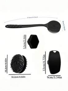 Bộ 4 món gồm bàn chải massage lưng bằng silicon và găng tay tắm mềm mại, dụng cụ cạo tẩy tế bào chết toàn thân và bàn chải tắm tạo bọt cực mạnh, dụng cụ làm sạch cơ thể tạo bọt phong phú. - Nhiều màu - Xem 5
