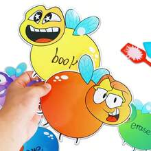 hoojojo 1 Set Of DIY Erasable Cards Set, Reusable Writing Cards With 4 Fly Swatter Game Props, 6 Colors Interactive Reaction Matching Game, Cognitive Learning Supplies, Creative Stationery Learning Props For Family Party Activity Back To School - Multicolor - View 10