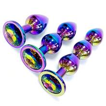 1pc, Metal Anal Plug, Gem Base Butt Plug, Anal Massage Dilatancy Toys, G-Point Massage, Stimulator Anal, Anus Sex Toys For Women And Men - Dazzling - View 2