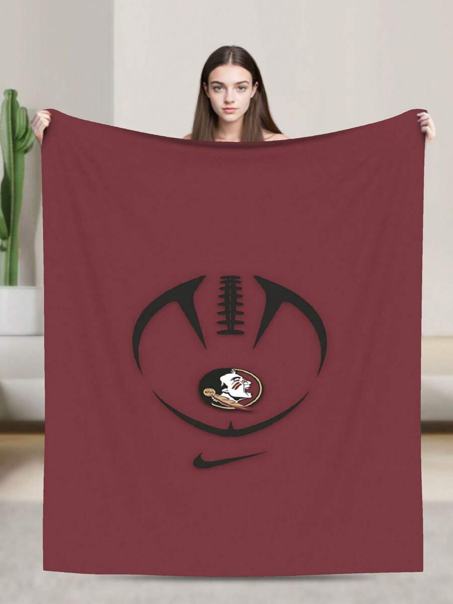 Florida State Merch Seminoles Throw Blanket Warm Blankets Breathable Air Conditioner Blanket For Car Classic Outdoor Blankets For Picnic For All Season - 黑色 - 查看 1