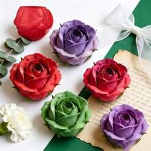 1 pieza Molde de silicona con aroma a rosa para vela, molde de silicona DIY para decoración del hogar con flor de rosa en relieve - Blanco - Ver 4