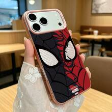 Marvel 手機殼，紅黑配色蜘蛛人極簡設計，適用於 iPhone 18 Pro、18Pro Max、17 Pro、12 Pro、14 Pro Max、16 Pro Max、IP17、16 Plus、15 Pro Max、IP16、14 Plus、15 Pro、IP14、13 Pro Max、17 Air、12、11 Pro，時尚高級防護殼，防震保護套 - 玫紅色 - 查看 2