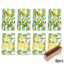 2/4/6pcs Lemon & Striped Pattern Printed Dish Towels, Super Absorbent Microfiber Modern Cleaning Cloths, Cooking & Baking Tea Towels, Dishcloths, Hand Towels, Soft & Highly Absorbent, Kitchen Decor, Gifts For Neighbors, Mothers, Birthdays, Housewarming For Friends, Kitchen Essentials, Daily Necessities - Multicolor - View 12