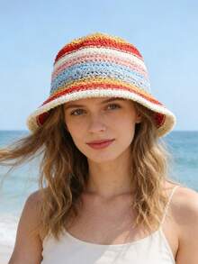 1 pieza Sombrero de sol de estilo coreano para mujer, nuevo sombrero de verano minimalista versátil y delgado de fácil cuidado con protección solar, cómodo y casual adecuado para exteriores, senderismo, reuniones, compras, viajes y otras ocasiones - MZ3364 - Ver 17